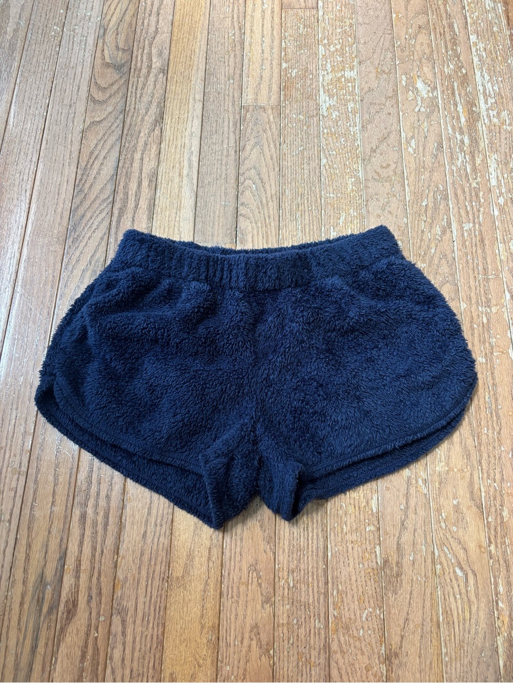 aerie navy fuzzy lounge shorts